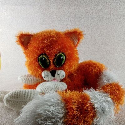 Вязаная игрушка Пушистый кот Мурзик, 115 см — фото 1