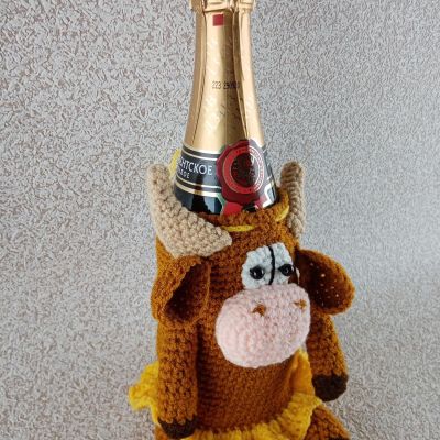 Декоративный чехол для новогоднего шампанского, 21×13 см — фото 2