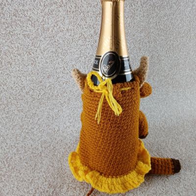 Декоративный чехол для новогоднего шампанского, 21×13 см — фото 3