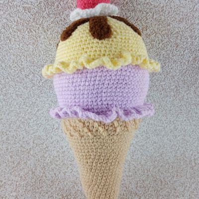 Вязаное Вкусное мороженое, 36 см — фото 4