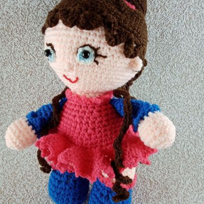 Вязаная кукла Аля, 28 см — фото 1