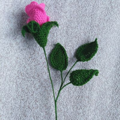 Вязаные цветы Роза, 30см — фото 2