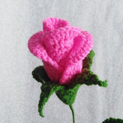 Вязаные цветы Роза, 30см — фото 4
