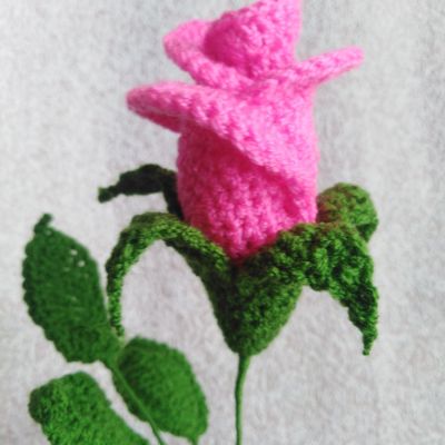 Вязаные цветы Роза, 30см — фото 5