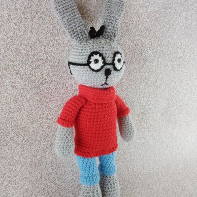 Вязаная игрушка из мультика «Винни Пух» Кролик, 46 см — фото 3