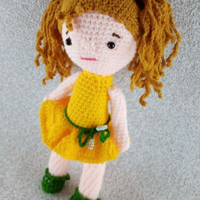 Вязаная куколка Маришка, 32 см  — фото 4