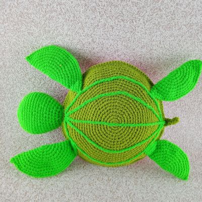 Вязаная игрушка Черепашка Арбузинка, 32×42 см — фото 4