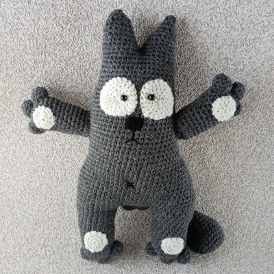Вязаная игрушка из мультика «Кот Саймона» шаловливый кот Саймона, 36 см — фото 1