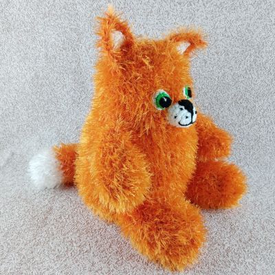 Вязаная игрушка Котик Огонёк, 28×23 см — фото 2