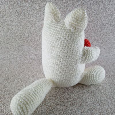 Вязаная игрушка Влюбленный Котик, 35×20 см — фото 6