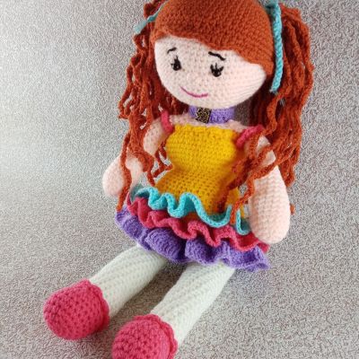 Вязаная Куколка Мила, 49 см — фото 3