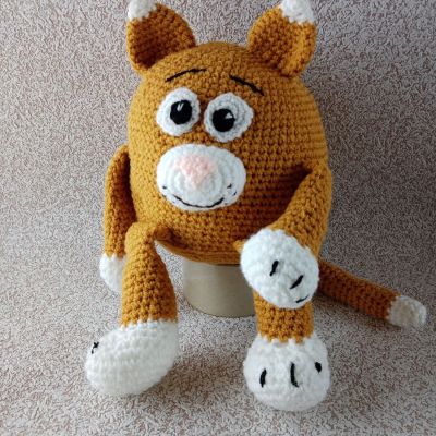 Вязаная игрушка Котёнок-пухлёнок, 26×16 см  — фото 1