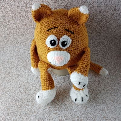 Вязаная игрушка Котёнок-пухлёнок, 26×16 см  — фото 3