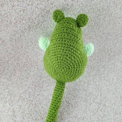 Вязаная игрушка Авокадо-мышка, 17×11 см (хвостик11см)  — фото 4
