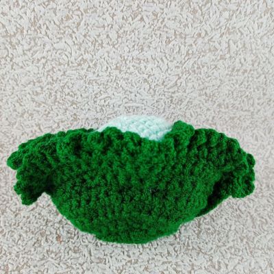 Вязаная игрушка-овощ Капуста, 8×12 см — фото 3