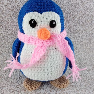 Вязаная игрушка Пингвинёнок, 22×19 см — фото 6