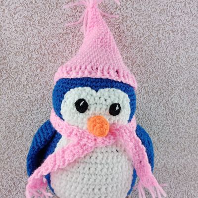 Вязаная игрушка Пингвинёнок, 22×19 см — фото 10