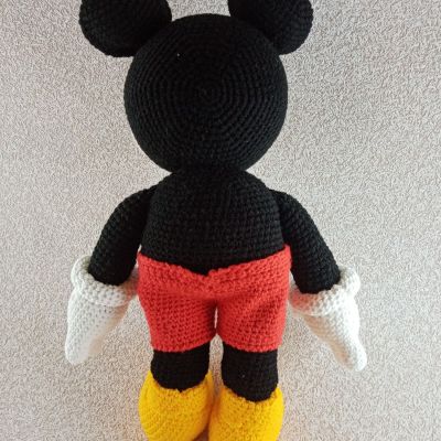 Вязаная игрушка из мультиков про Микки Мауса Микки Маус, 54 см — фото 6